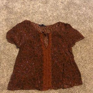 AEO Orange & Black top